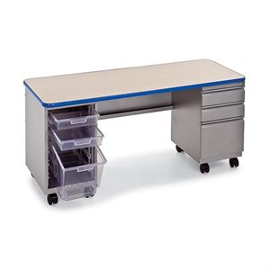 d double pedistal desk 6-open / box / box / file
